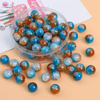 Crackle Round Glass Beads 8mm Multicolor Mixed 30pcs 14