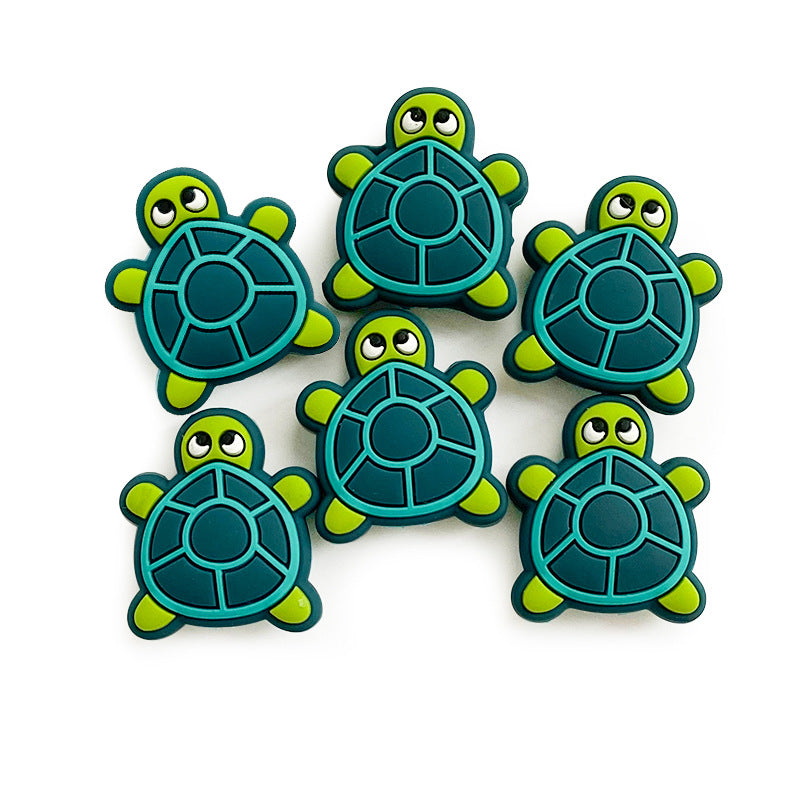 Silicone Focal Beads Turtle Layered Shell Detail 20pcs 3