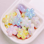 Glow Cherry Blossom Acrylic Beads 24mm Pastel Iridescent 10pcs 2