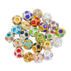 Metal Rhinestone Hollow Spacer Beads 8mm 50pcs