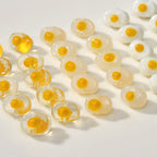 Lampwork Glass Beads Poached Egg 12mm Enamel Handmade 6pcs 2