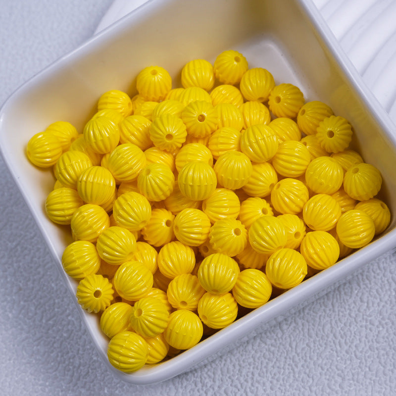 Painted Pumpkin Acrylic Beads 9mm Striped Bright Colors 100pcs 5