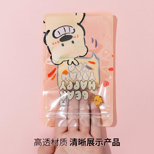 Cartoon Bear Print Zip Lock Plastic Bags 13x21cm Top Seal 10pcs 2