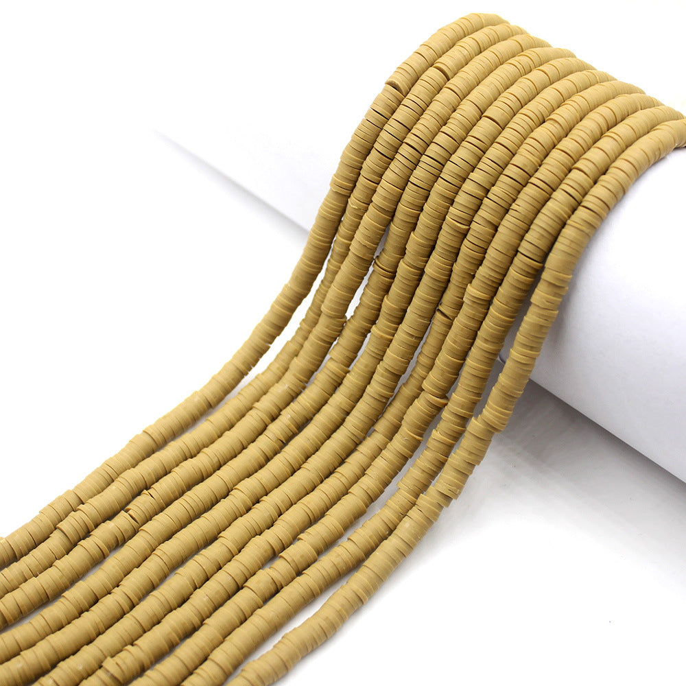 Flat Clay Beads 6mm Solid Color Polymer Spacer Discs 10strands 42