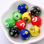Painted Round Acrylic Beads 16mm Mario Baking Theme 100pcs