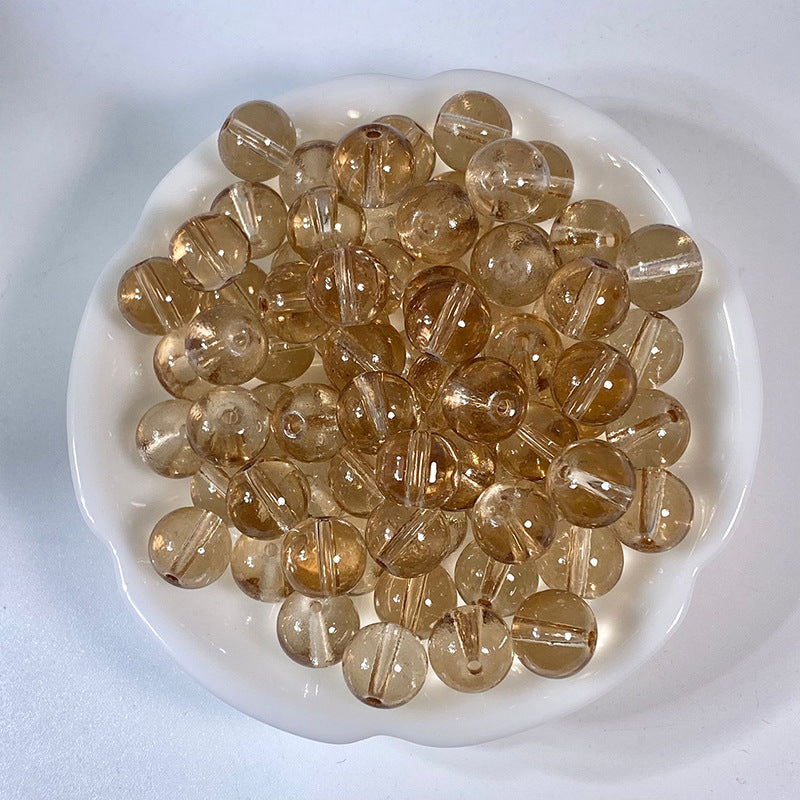 Transparent Glass Beads 10mm Soft Pastel Glossy Finish 100pcs 14