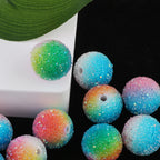Gradient Bubblegum Beads 18mm Pink to Blue Sparkle Textured 10pcs 4
