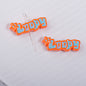Painted Loopy Acrylic Beads 12x33.6mm Double Color Small Beaver Plate 10pcs 9