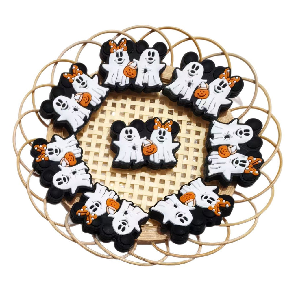 Silicone Focal Beads Ghost Mickey Minnie Halloween 20pcs 5