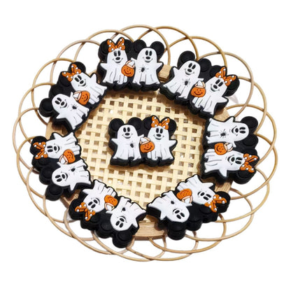 Silicone Focal Beads Ghost Mickey Minnie Halloween 20pcs 5