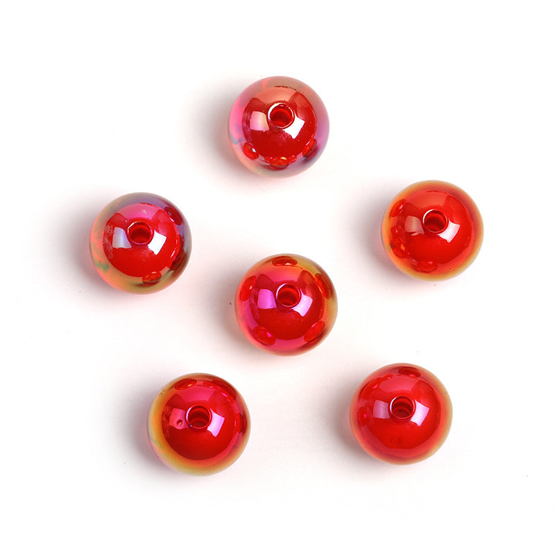 Transparent Round Acrylic Beads 16mm UV Plating Colored 100pcs 7