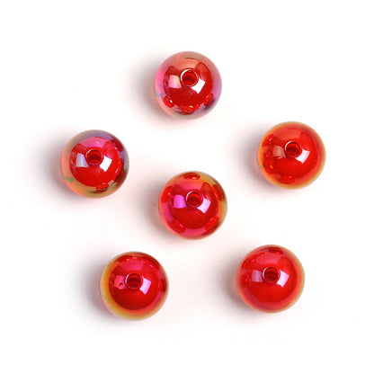Transparent Round Acrylic Beads 16mm UV Plating Colored 100pcs 7