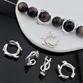 Flower Branch Metal Beads Frame 16mm Botanical Texture Zinc Alloy 10pcs 2