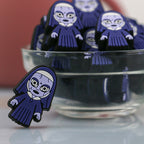 Silicone Focal Beads Halloween Nun Wide Eyed Purple 20pcs 2