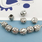 Christmas Series Large Hole Metal Beads Silver Tone Zinc Alloy 1pc 6