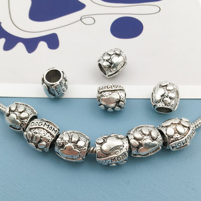 Christmas Series Large Hole Metal Beads Silver Tone Zinc Alloy 1pc 6