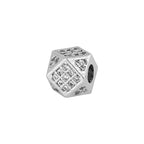 Polygon Brass Metal Beads 9mm Cubic Zirconia Inlaid 4pcs 5