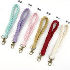 Macrame Crochet Phone Keychain Cotton Rope with Brass Clasp 4pcs 5