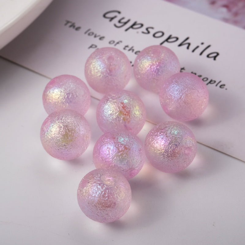 Plating Round Acrylic Beads 16mm Jelly Aurora Ice 50pcs 9