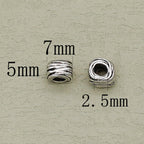 Alloy Irregular Wire Ball Spacer Beads 7mm Large Hole Tibetan Silver Tone 50pcs 6