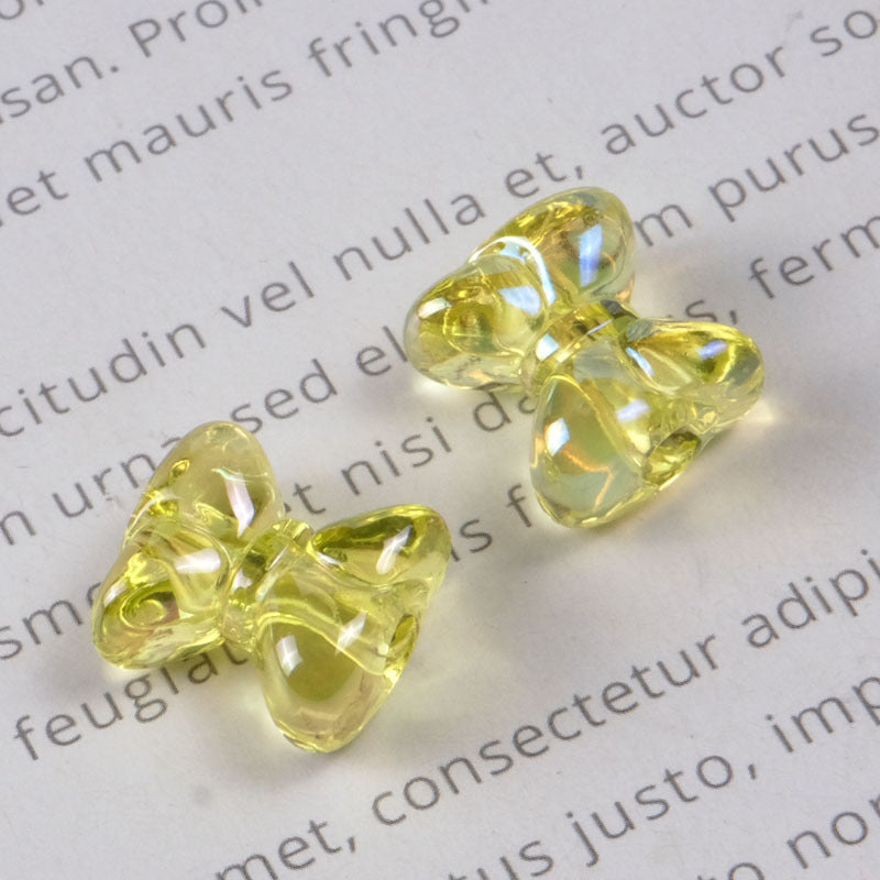Transparent Plating Bow Acrylic Beads 15.6*14mm Candy Colored 100pcs 9
