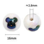 Plating Bearbrick Acrylic Beads 16mm Glossy Jigsaw Pattern 50pcs 3