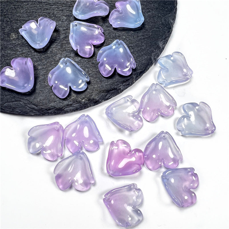 Czech Glass Peony Glass Beads 19mm Translucent Crimson 50pcs 14
