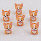 Painted 3D Corgi Acrylic Beads 16x23mm Colorful Mixed 10pcs