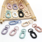 Rubberized Morandi Color Zinc Alloy Swivel Buckle Keychain Clasps 20pcs