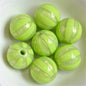 Shimmer Striped Acrylic Beads 16mm Colorful Glossy 100pcs 19