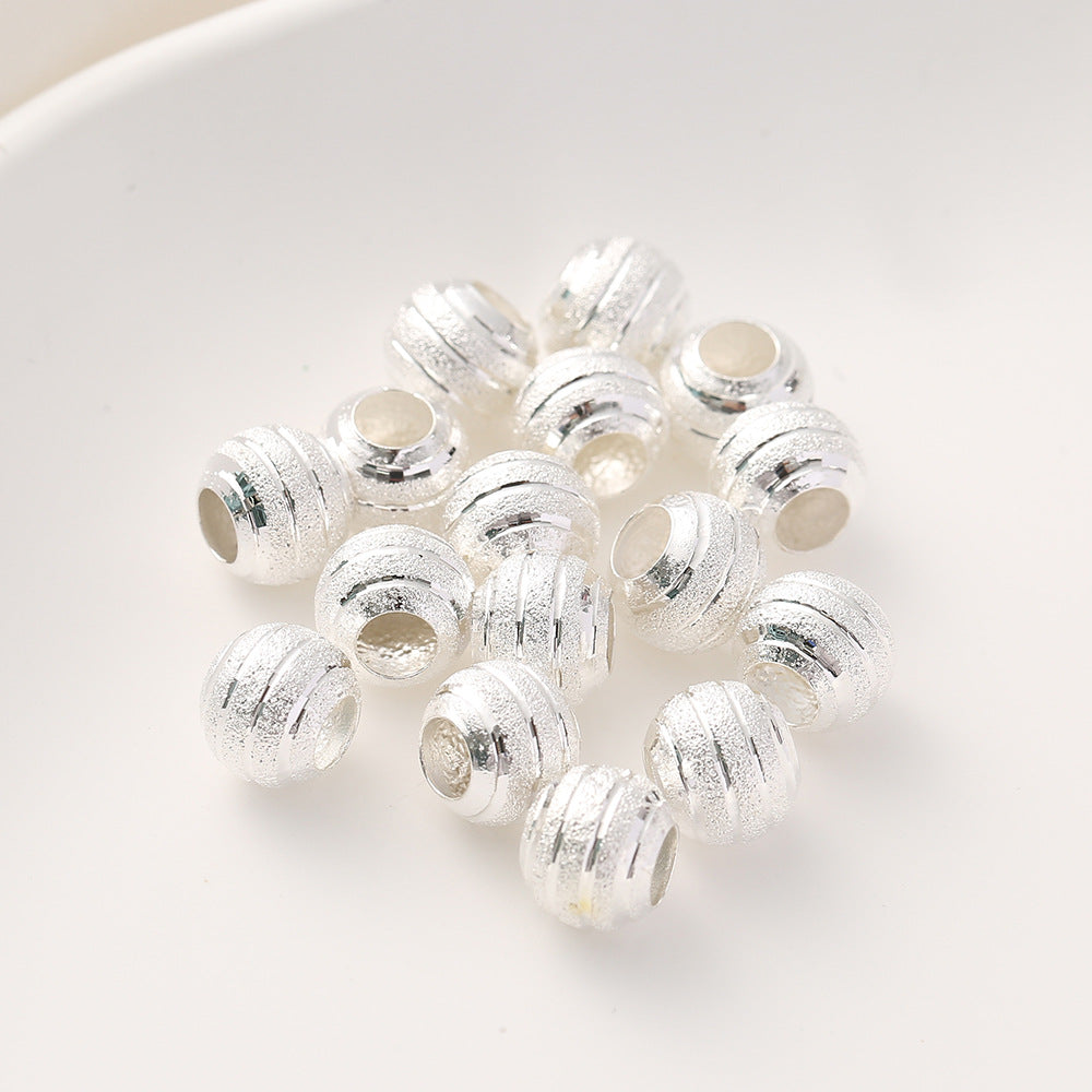 Brass Flower Engraved Metal Beads 10mm Matte Large Hole 50pcs 10