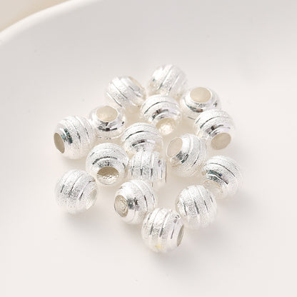 Brass Flower Engraved Metal Beads 10mm Matte Large Hole 50pcs 10