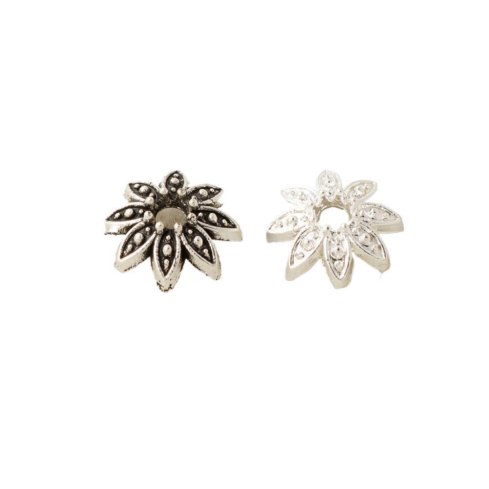 Alloy Flower Bead Caps 7mm Eight-Petals Tibetan 100pcs 2