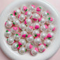 Painted Round Acrylic Beads 16mm Cartoon Hand Painted Imitation Pearl 5pcs 4