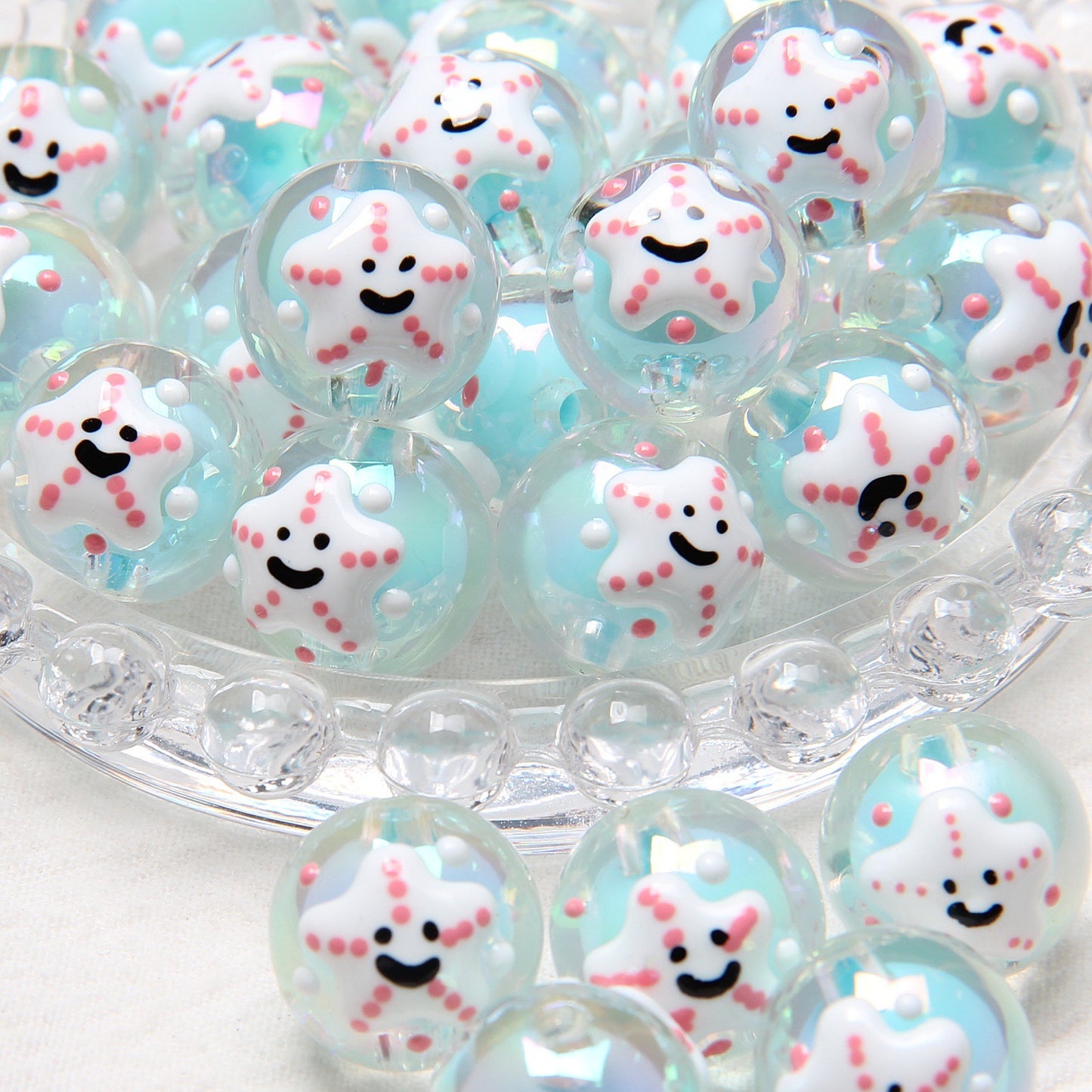 Hand Painted Duckling Cartoon Acrylic Beads 18mm 1pc 13