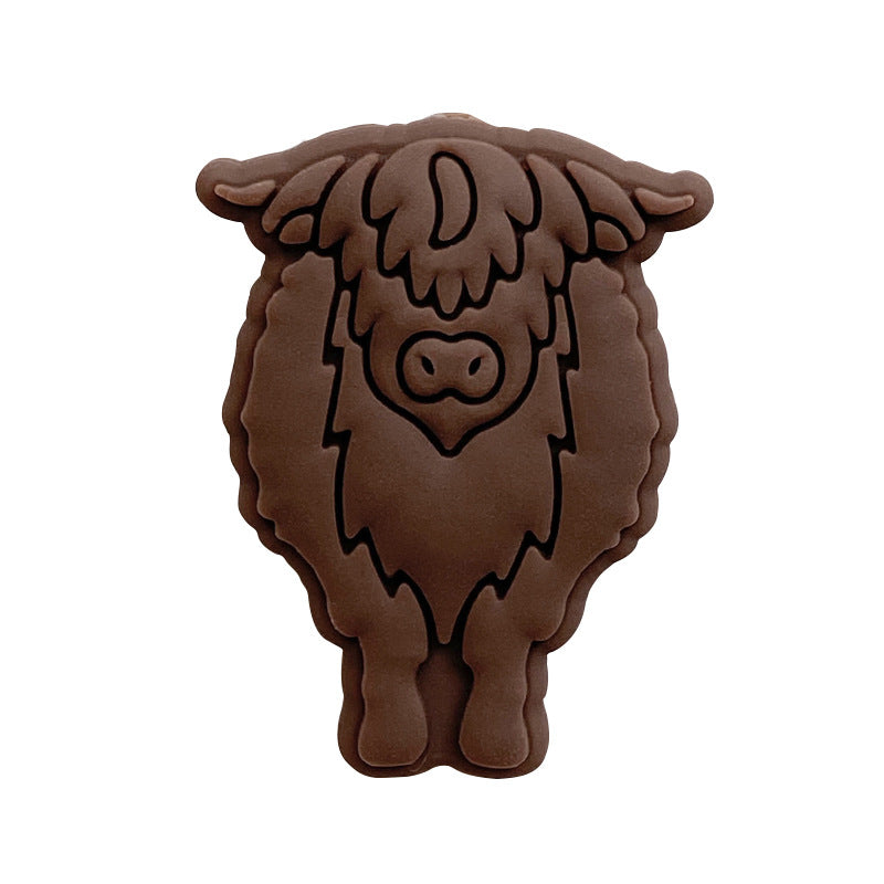 Silicone Focal Beads Yak Bull Detailed Line Work 20pcs 4