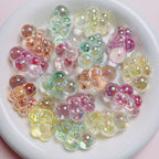 Clear Plated Cloud Acrylic Beads 22x32mm Chubby Pastel Iridescent 10pcs