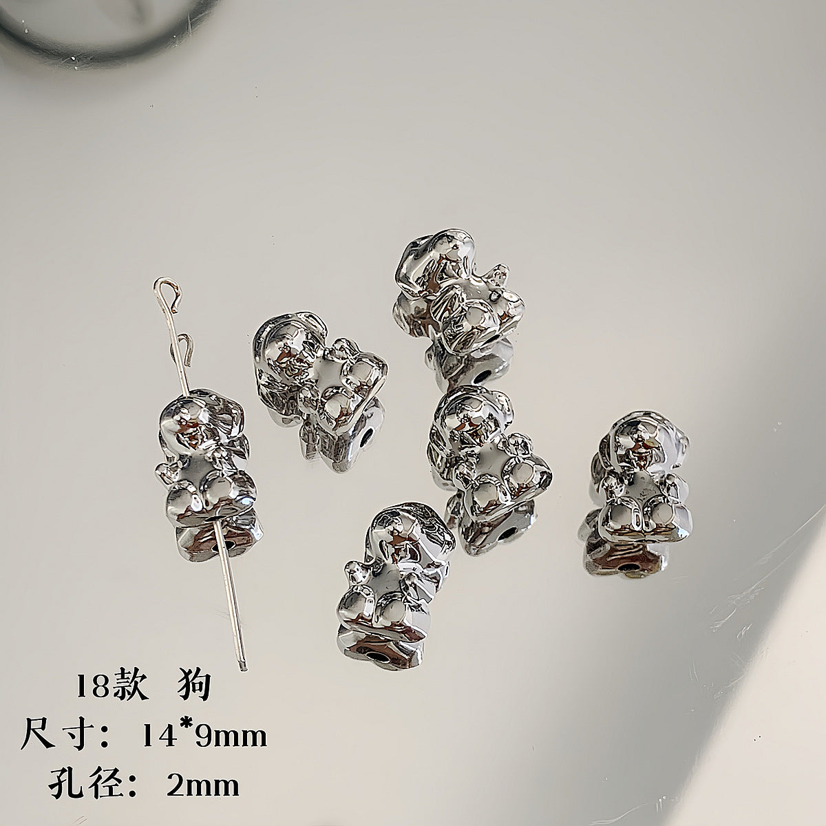 Cartoon Metal Beads Silver Pink Tone Playful Enamel 10pcs 18