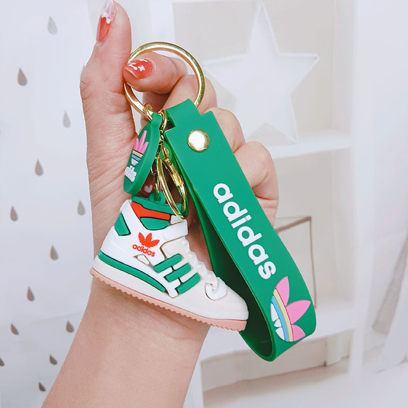 Mini High Top Basketball Shoe Keychain Red Burgundy PVC Soft 10