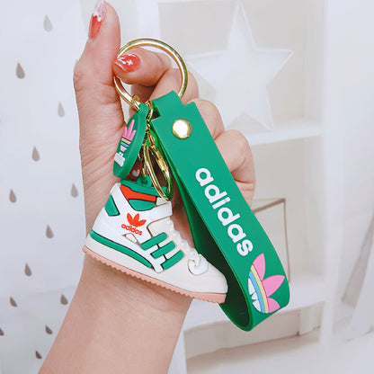 Mini High Top Basketball Shoe Keychain Red Burgundy PVC Soft 10