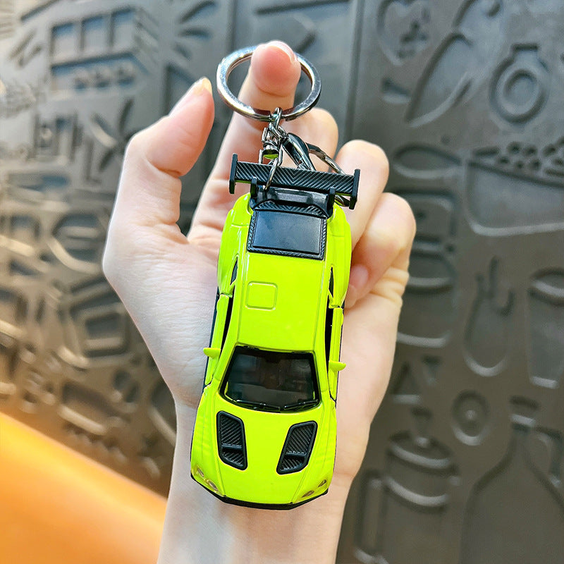 Pull Back Racing Car Keychain Alloy Body Glossy Finish 10