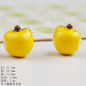 Hand Painted Apple Ceramic Beads 12mm Glossy Finish 10pcs 8
