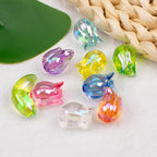 Transparent Plating Tulip Acrylic Beads 12x16mm Colorful 20pcs