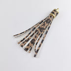 Multi Patterned PU Leather Tassel Keychain Charms 10cm 6pcs 11