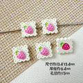 Strawberry and Mouse Metal Beads 13mm Pastel Painted Cookie Design 10pcs 6