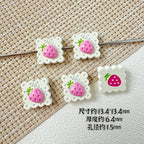 Strawberry and Mouse Metal Beads 13mm Pastel Painted Cookie Design 10pcs 6