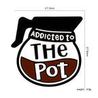 Silicone Focal Beads Coffee Pot Addicted To The Pot Text Design 20pcs 2