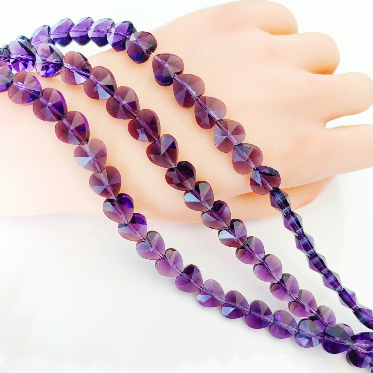 Heart Transparent Glass Beads 12mm Faceted Smooth 10pcs 3