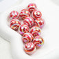 UV Plating Round Acrylic Beads 16mm Lollipop Rotating Pattern 50pcs 7