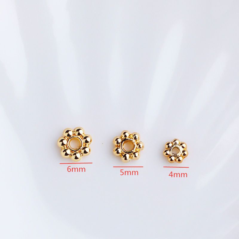 Stainless Steel Snowflake Spacer Beads 3-6mm Gold Tone 100pcs 2